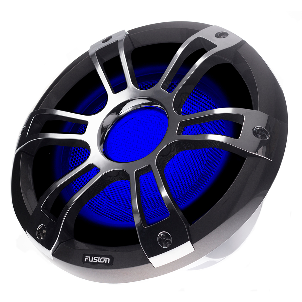 Image 1: Fusion SG-SL101SPC 10" 450W Sports Chrome Marine Subwoofer w/LEDs