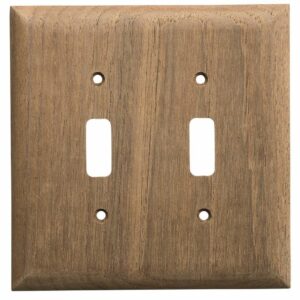 Image 1: Whitecap Teak 2-Toggle Switch/Receptacle Cover Plate