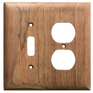 Image 1: Whitecap Teak Toggle Switch/Duplex/Receptacle Cover Plate