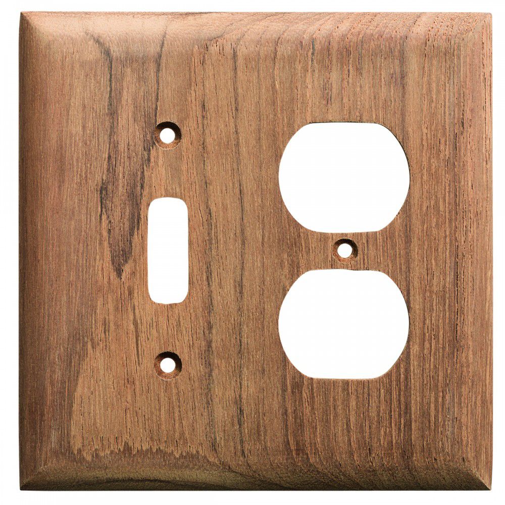 Image 1: Whitecap Teak Toggle Switch/Duplex/Receptacle Cover Plate