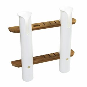 Image 1: Whitecap Teak 2-Rod Tournament Storage Rack