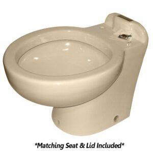 Image 1: Raritan Marine Elegance - Household Style - Almond - Tall Angle Back - Freshwater Solenoid - Smart Toilet Control - 12V