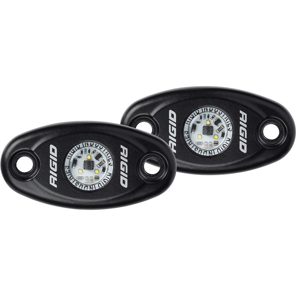 Image 1: RIGID Industries A-Series Black High Power LED Light - Pair - Natural White