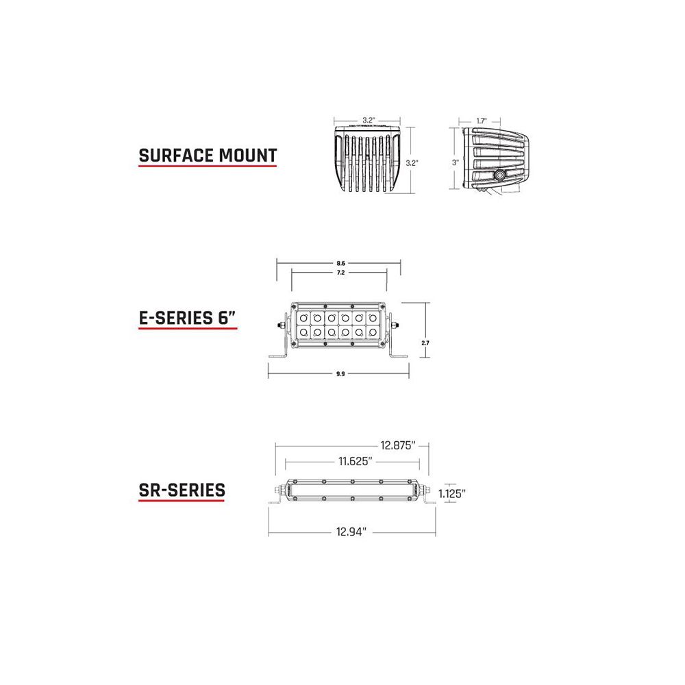 Image 2: RIGID Industries SAE Compliant E-Series 6" Light Bar - Pair - Black