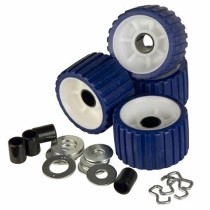 Image 1: C.E. Smith Ribbed Roller Replacement Kit - 4-Pack - Blue