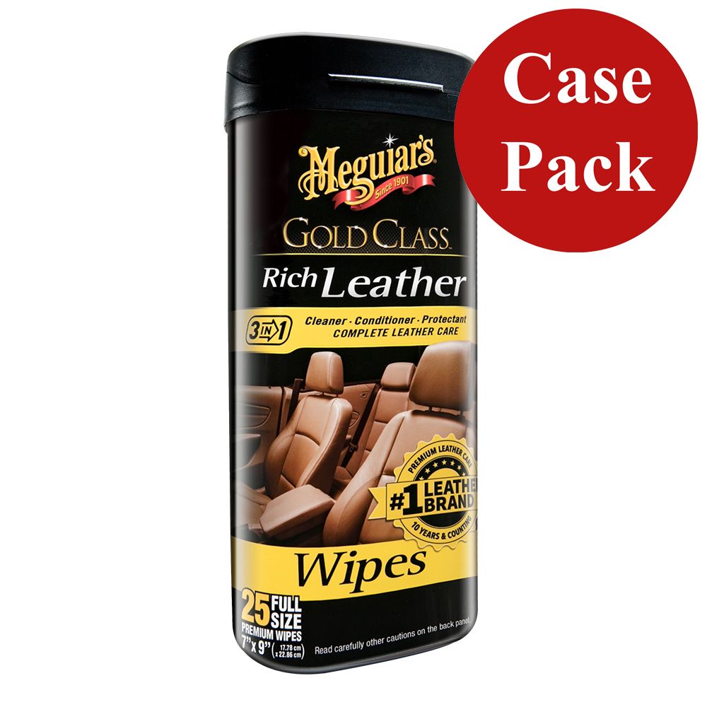 Image 1: Meguiar's Gold Class™ Rich Leather Cleaner & Conditioner Wipes *Case of 6*