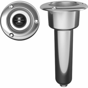 Image 1: Mate Series Stainless Steel 0° Rod & Cup Holder - Drain - Round Top