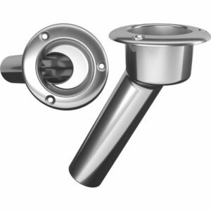 Image 1: Mate Series Stainless Steel 30° Rod & Cup Holder - Open - Round Top