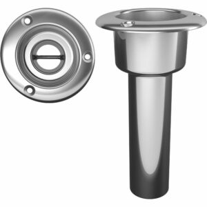 Image 1: Mate Series Stainless Steel 0° Rod & Cup Holder - Open - Round Top