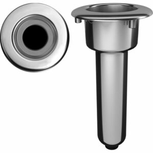 Image 1: Mate Series Elite Screwless Stainless Steel 0° Rod & Cup Holder - Drain - Round Top