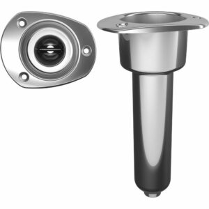 Image 1: Mate Series Stainless Steel 0° Rod & Cup Holder - Drain - Oval Top