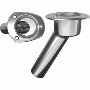 Image 1: Mate Series Stainless Steel 30° Rod & Cup Holder - Open - Oval Top