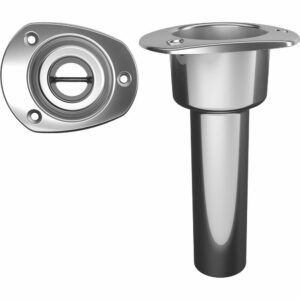 Image 1: Mate Series Stainless Steel 0° Rod & Cup Holder - Open - Oval Top