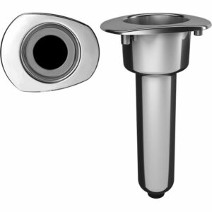 Image 1: Mate Series Elite Screwless Stainless Steel 0° Rod & Cup Holder - Drain - Oval Top