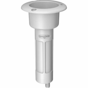 Image 1: Mate Series Plastic 0° Rod & Cup Holder - Drain - Round Top - White