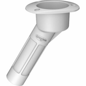 Image 1: Mate Series Plastic 30° Rod & Cup Holder - Open - Oval Top - White