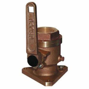 Image 1: GROCO 1" Bronze Flanged Full Flow Seacock