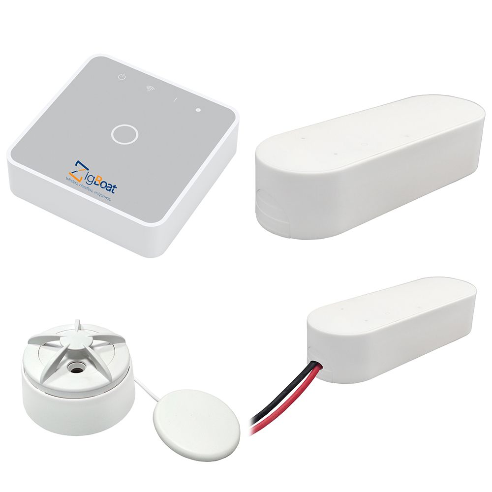 Image 1: Glomex ZigBoat™ Starter Kit System - Gateway, Battery, Door/Porthold & Flood Sensor