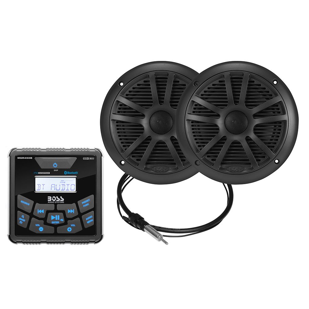 Image 1: Boss Audio MCKGB450B.6 Marine Stereo & 6.5" Speaker Kit - Black