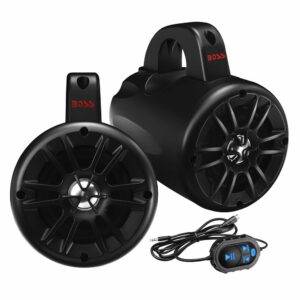 Image 1: Boss Audio 4" BM40AMPBT Amplified Waketower Speakers - Matte Black - 500W