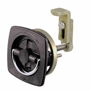 Image 1: Perko Flush Latch - Non-Locking - 2.5" x 2.5" w/Offset Adjustable Cam Bar