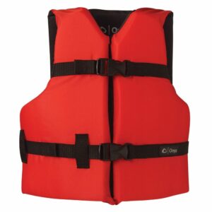 Image 1: Onyx Nylon General Purpose Life Jacket - Youth 50-90lbs - Red