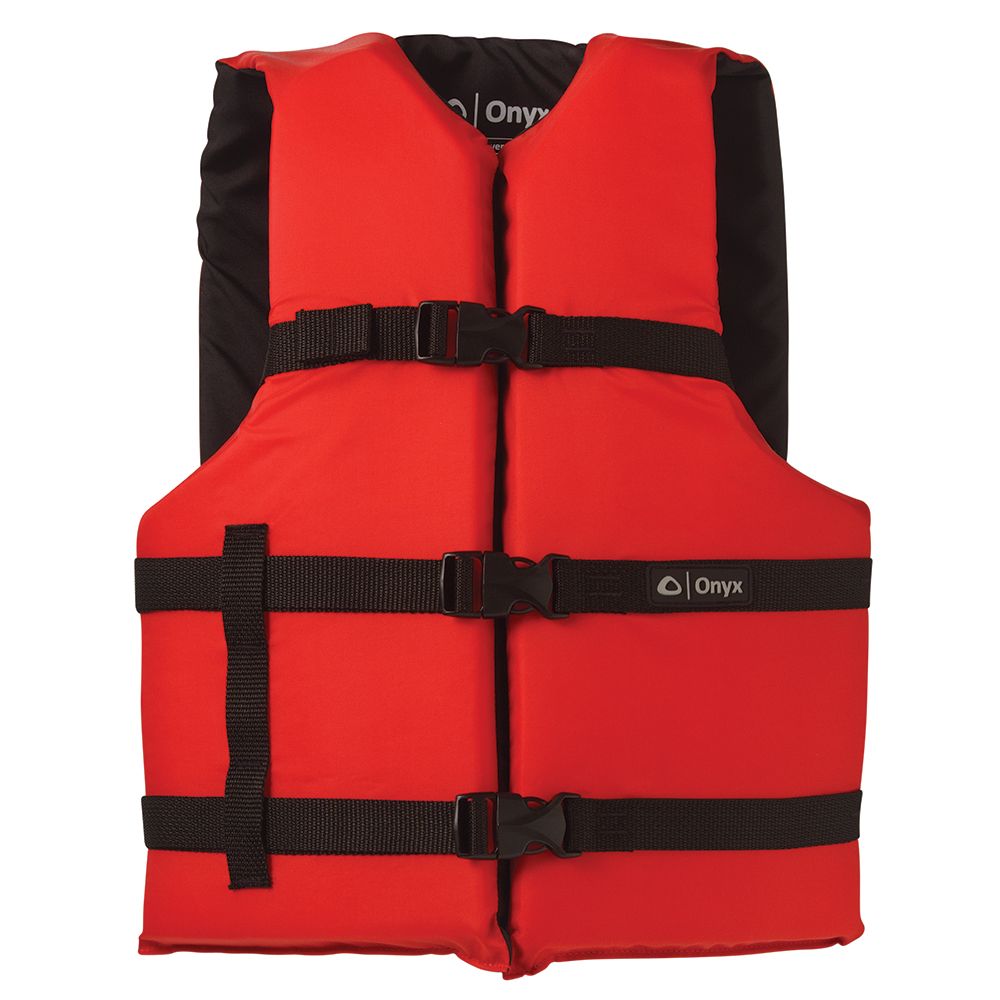 Image 1: Onyx Nylon General Purpose Life Jacket - Adult Oversize - Red