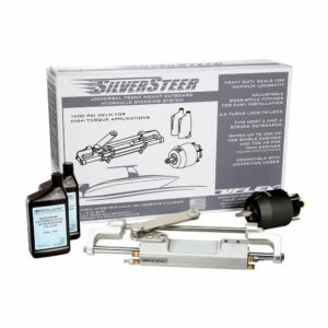 Image 1: Uflex SilverSteer™ Universal Front Mount Outboard Hydraulic Tilt Steering System - 1500PSI V1