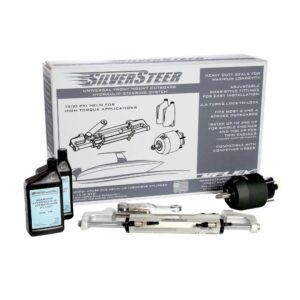 Image 1: Uflex SilverSteer™ Universal Front Mount Outboard Hydraulic Steering System w/ UC128-SVS-1 Cylinder