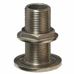 Image 1: GROCO 1" NPS NPT Combo Stainless Steel Thru-Hull Fitting w/Nut