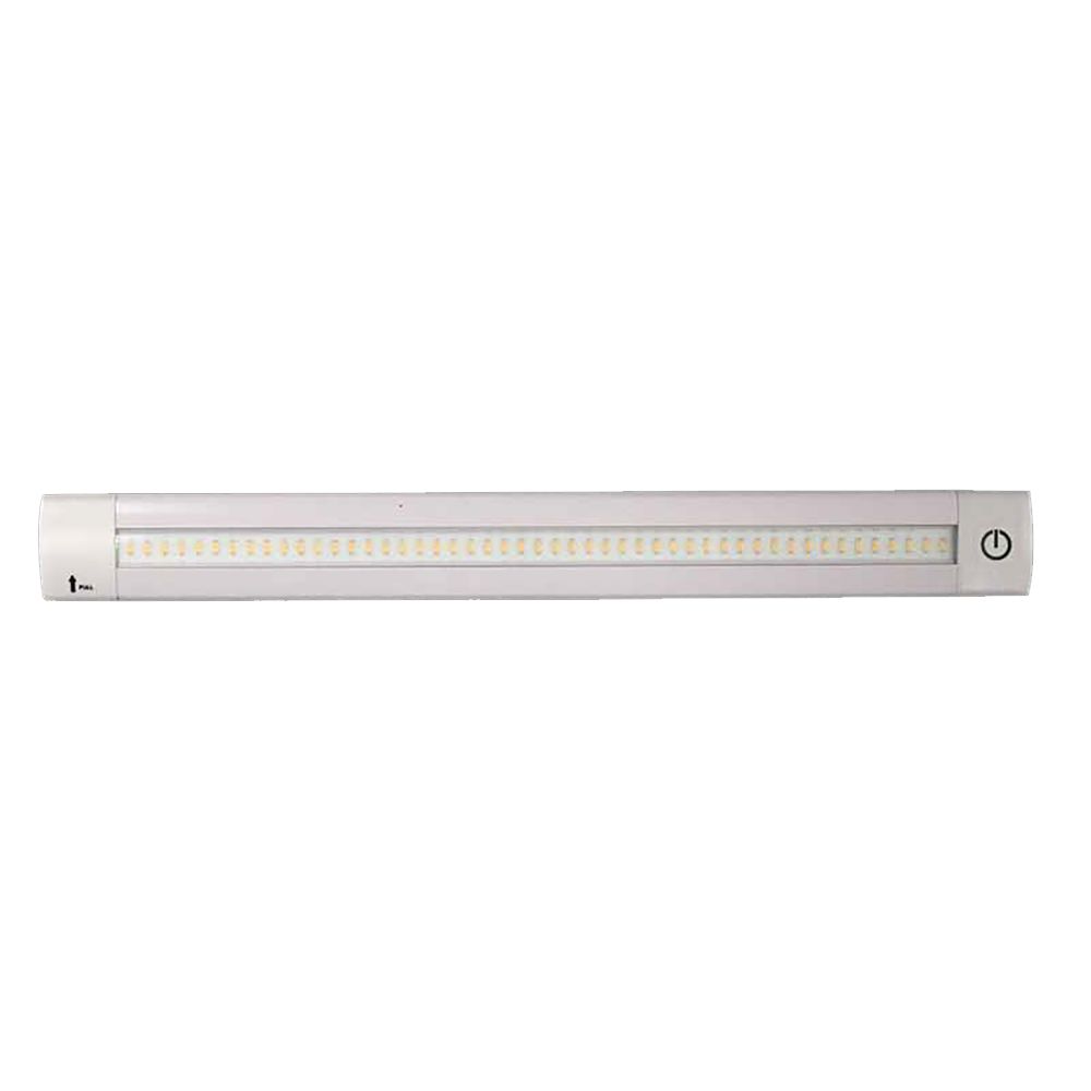 Image 1: Lunasea Adjustable Linear LED Light w/Built-In Dimmer - 12" Length, 12VDC, Warm White w/ Switch