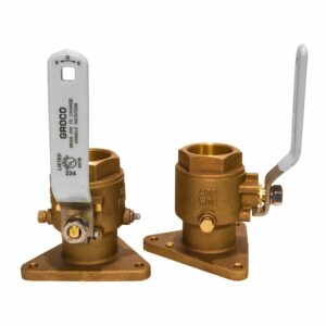 Image 1: GROCO 1-1/4" Bronze Tri-Flanged Ball Valve/Seacock