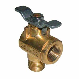 Image 1: GROCO 1/2" NPT 90° Bronze Fuel Valve
