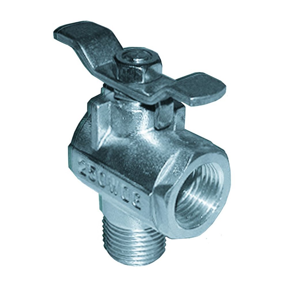 Image 1: GROCO 1/2" NPT 90° Stainless Steel Fuel Valve