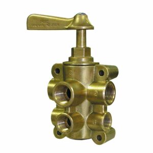 Image 1: GROCO 6-Port NPT Bronze Fuel Valve 1/2" Main - 3/8" Return