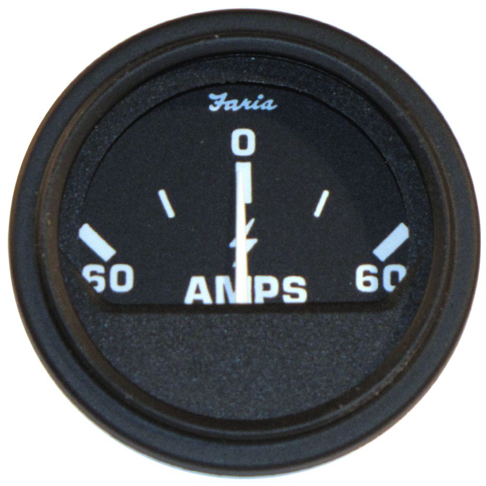 Image 1: Faria 2" Heavy-Duty Ammeter (60-0-60) - Black