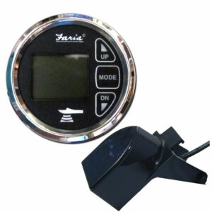 Image 1: Faria Chesapeake Black 2" Dual Depth & Temp Sounder w/Transom Mount Transducer