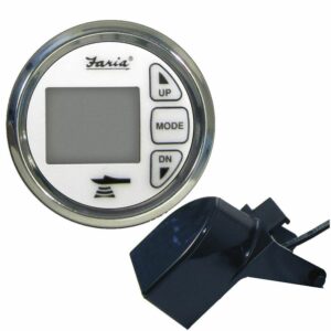 Image 1: Faria Chesapeake White SS 2" Dual Depth & Temp Sounder w/Transom Mount Transducer