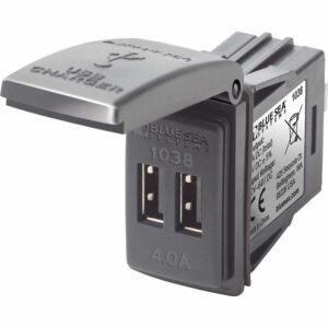 Image 1: Blue Sea 1038 48V Dual USB Charger Contura Switch Mount