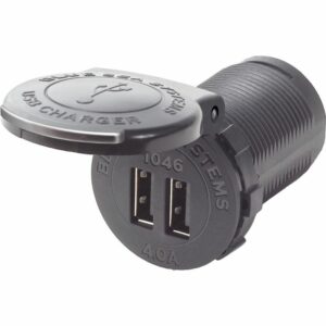 Image 1: Blue Sea 1046 48V Dual USB Charger Socket Mount