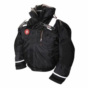 Image 1: First Watch AB-1100 Flotation Bomber Jacket - Black - Large