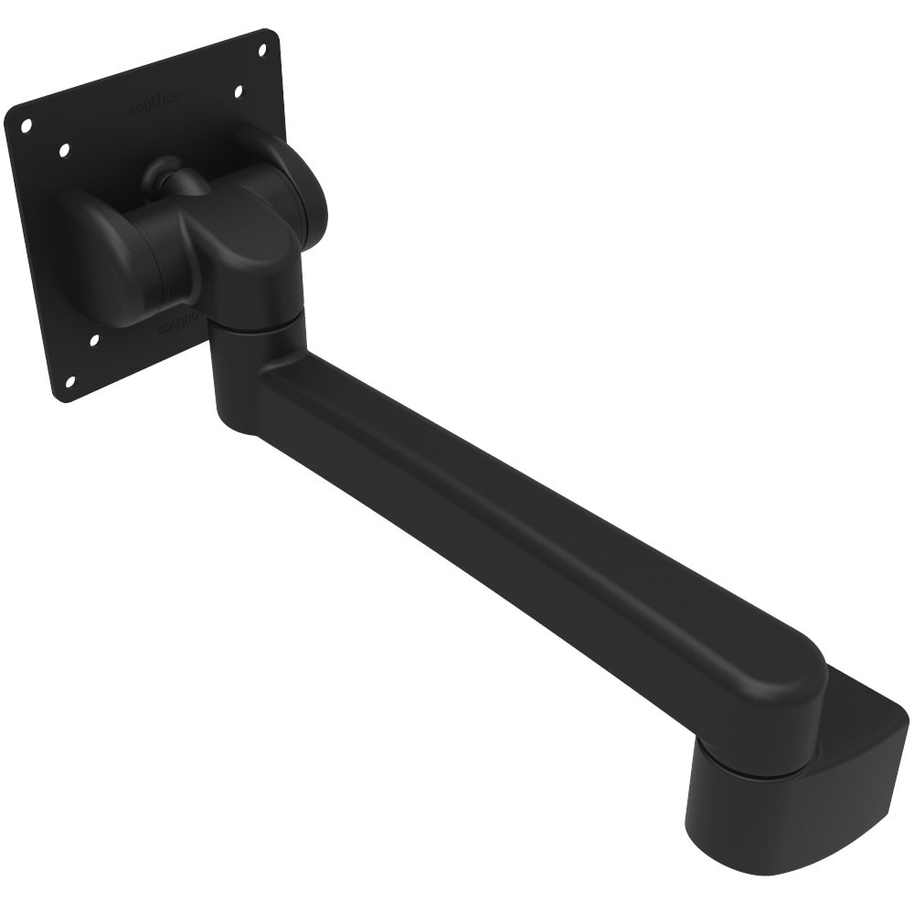 Image 1: Southco Tilt Head Assembly Tilt & Swivel Single Arm - Wall Mount - Black