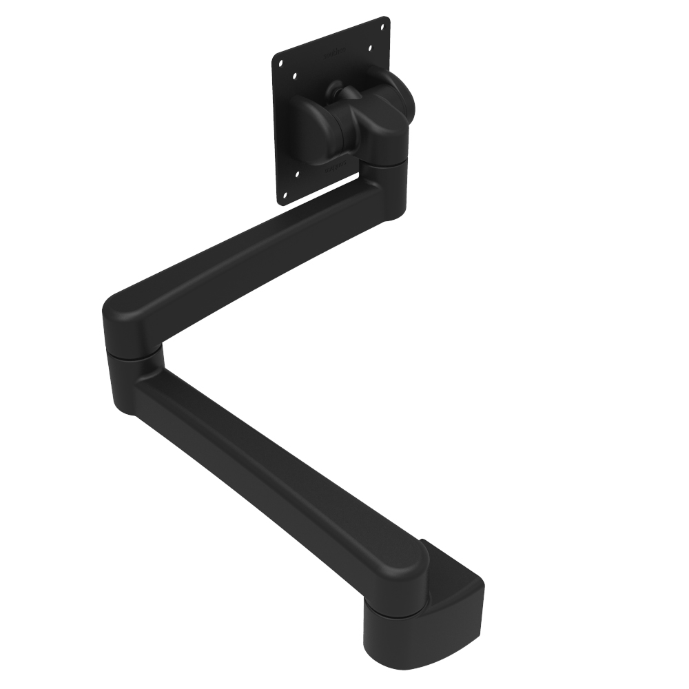 Image 1: Southco Tilt Head Assembly Tilt & Swivel Double Arm - Wall Mount - Black