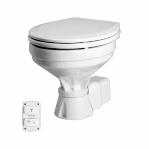 Image 1: Johnson Pump AquaT Toilet Electric - Comfort - 12V w/Solenoid