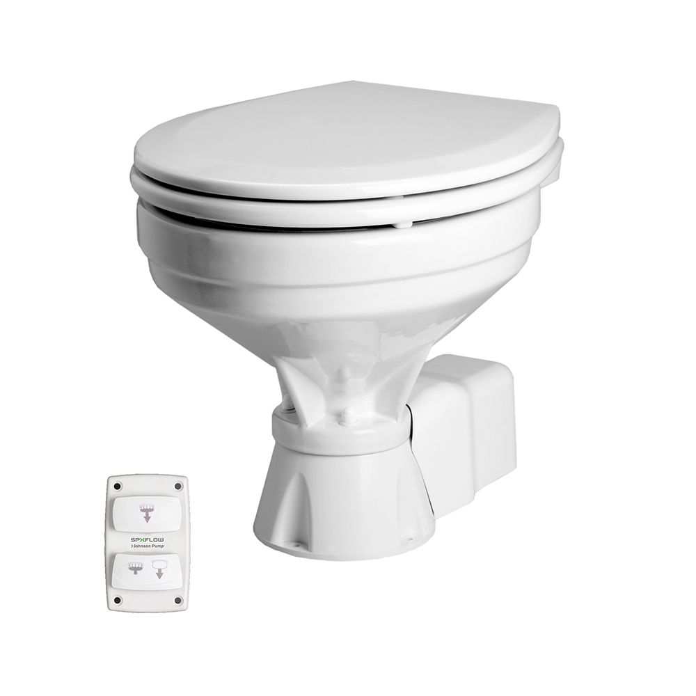 Image 1: Johnson Pump Aqua T Toilet - Electric - Comfort - 12V w/Solenoid