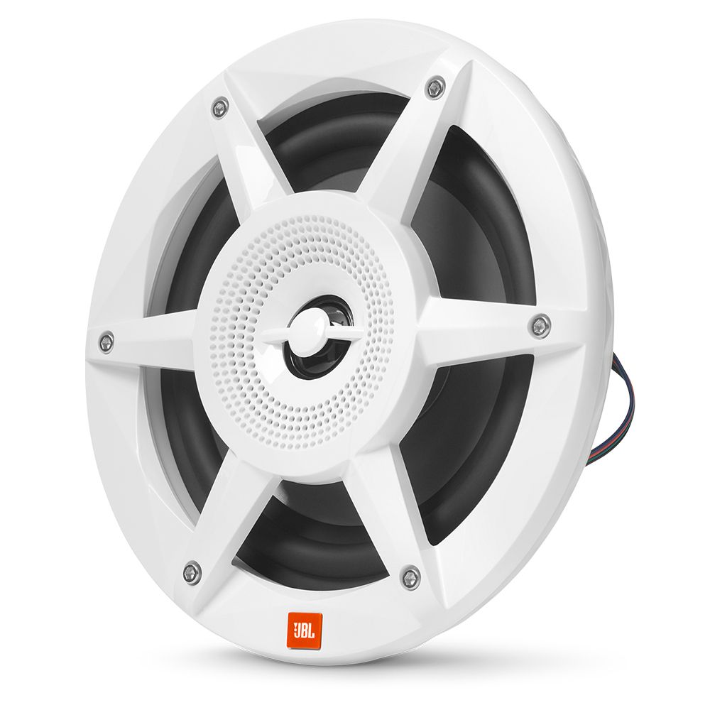 Image 2: JBL 8" Coaxial Marine RGB Speakers - White STADIUM Series