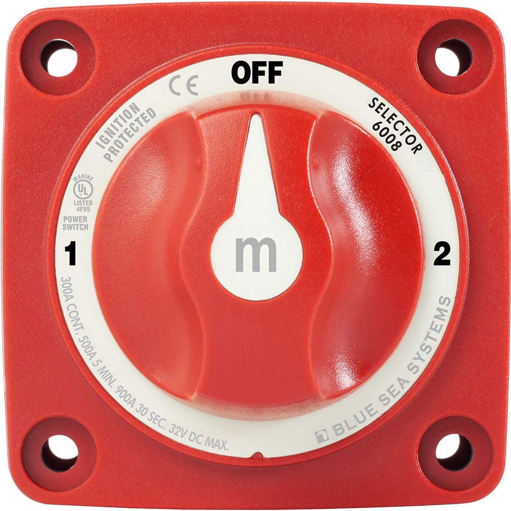 Image 3: Blue Sea 6008 M-Series Battery Switch 3 Position - Red