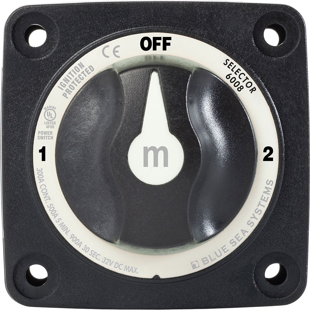 Image 3: Blue Sea 6008200 m-Series Selector 3 Position Battery Switch - Black