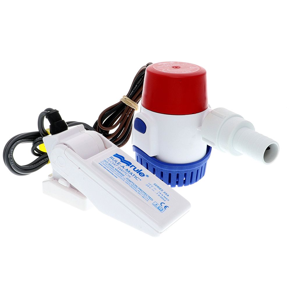 Image 1: Rule 500 GPH Standard Bilge Pump Kit w/Float Switch - 12V
