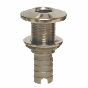 Image 1: GROCO Stainless Steel Hose Barb Thru-Hull Fitting - 1-1/2"